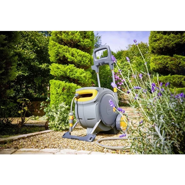 Hozelock 100488H Tekerlekli 35 M Hortumlu Otomatik Geri Sarmalı Hortum Toplama Makara Seti - 9