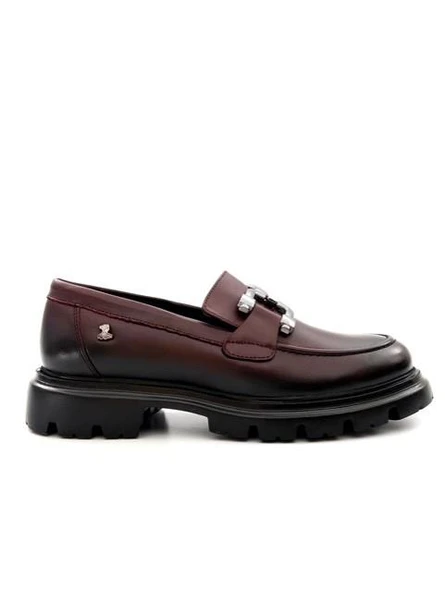 Venüs 2412906K Kadın Hakiki Deri Tokalı Kalın Taban Loafer Ayakkabı - 11
