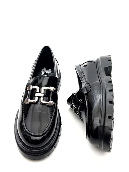 Venüs 2412906K Kadın Hakiki Deri Tokalı Kalın Taban Loafer Ayakkabı - 9