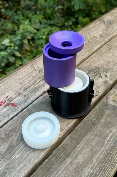 KOMA Dairesel Kapaklı Kasnaklı Silikon Tütsülük Kalıbı - Resim 2