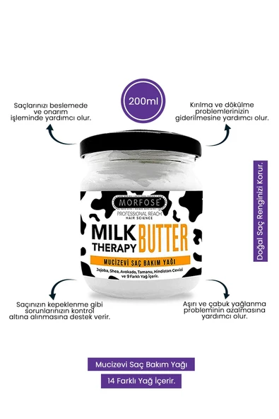 Morfose Milk Therapy Butter Yağ Içeren Mucizevi Saç Bakım Kremi 200 Ml