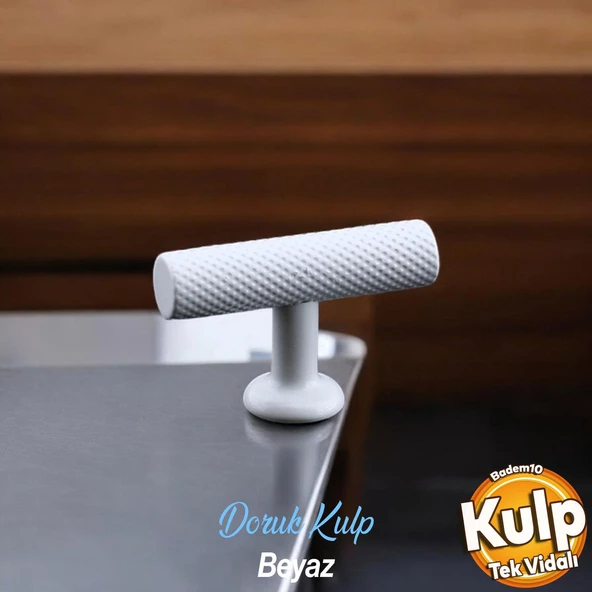 Doruk Beyaz Metal Kulp Düğme Çekmece Mutfak Mobilya Dolabı Dolap Kapak Kulpu Kulbu Kulpları Beyaz - Resim 2