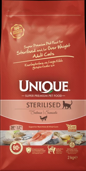 Unique Somonlu 2 kg Kısırlaştırılmış Yetişkin Kedi Maması