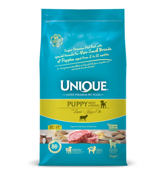 Unique Kuzu Etli 3 kg Küçük Irk Yavru Köpek Maması