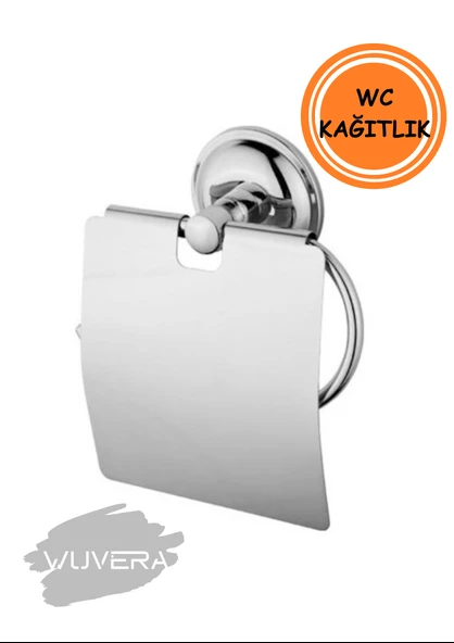 WUVERA Eko Krom Geniş Kapaklı Tuvalet Kağıtlığı Wc Kağıtlık Tuvalet Kağıdı Askısı - 2