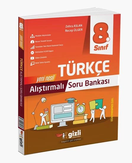 GİZLİ YAYINLARI 8. Sınıf Lgs Türkçe Alıştırmalı Soru Bankası