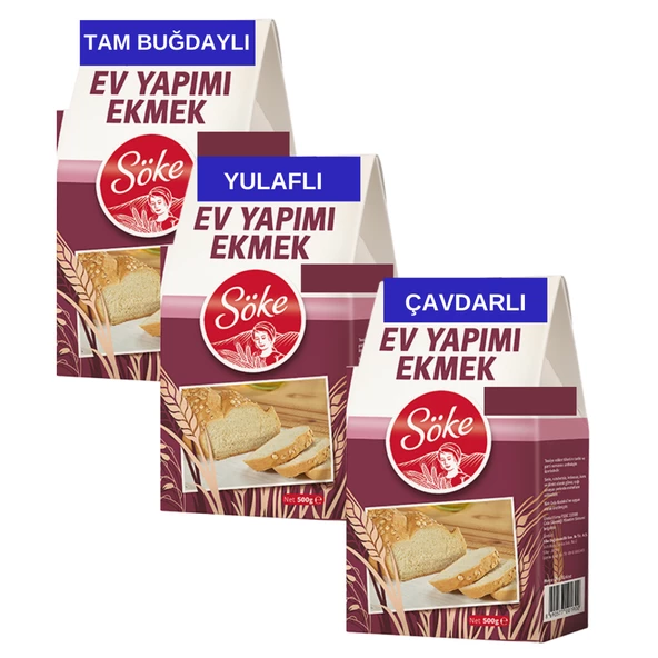 Söke Ev Yapımı Ekmek Tam Buğday  Yulaf Çavdar Un Karışım 3x500 g