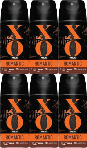 XO Deodorant 150ML Men-Erkek Romantıc (6 Lı Set)