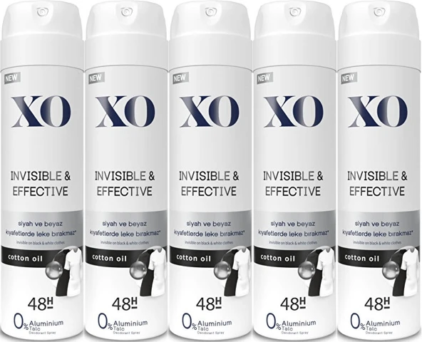 XO Deodorant 150ML Women-Kadın Invisible & Effective (5 Li Set)