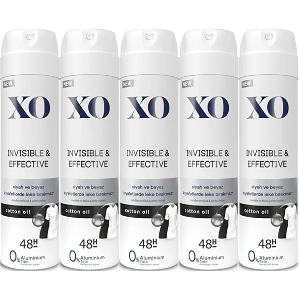 XO Deodorant 150ML Women-Kadın Invisible & Effective (5 Li Set)