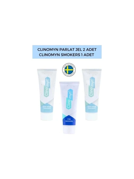 Smokers 75 ml + Temizle Parlat Diş Beyazlatan ve Parlatan Fresh Jel Diş Macunu 75 ml x2 ürün görseli 1