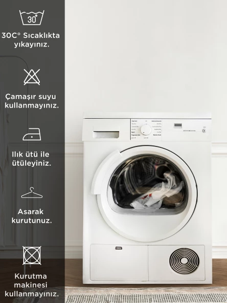 Skyline 2 Adet Pamuklu Mavi Yastık Kılıfı 50x70cm  Fermuarlı Yastık Kılıfı - 5