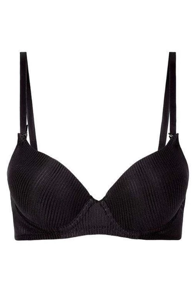 Fitilli Destekli Sütyen - Siyah - 3