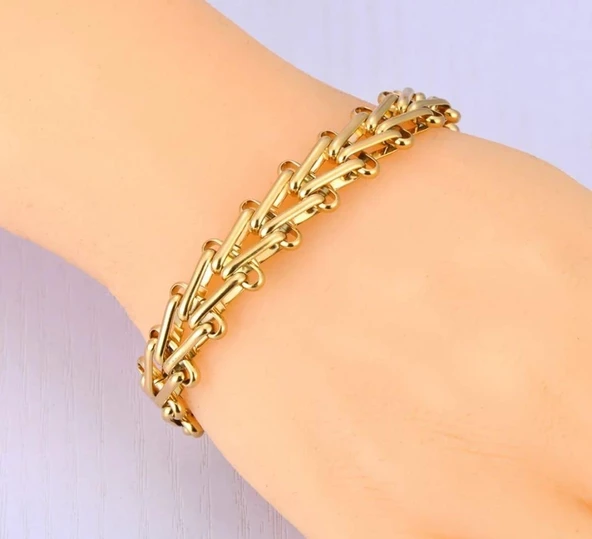 Merdiven Gold Çelik Bileklik Sns403424 - 3