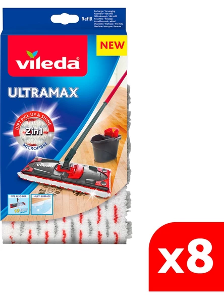 Vileda Ultramax Dikdörtgen Mikrofiber Yedek Paspas x 8 Adet