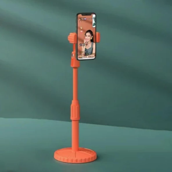 Petinka Tablet Telefon Standı Masa Üstü Plastik Turuncu Telefon Tutucu - Resim 3