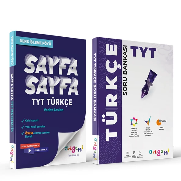 Tammat TYT Türkçe Sayfa Sayfa Ders İşleme Föyü ve Origami Soru Bankası Seti 2 Kitap