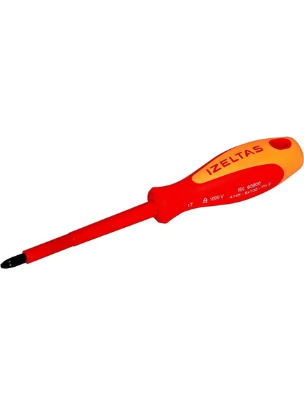 Izeltaş Elektrikçi Izoleli Yıldız Uçlu Tornavida, 1000 V, Sarı/Kırmızı, 3 X 60 Mm