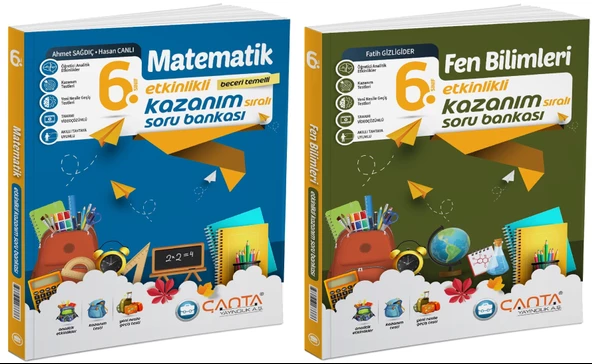 Çanta 2025 6. Sınıf Matematik + Fen Bilimleri Etkinlikli Kazanım Soru Seti 2 Kitap