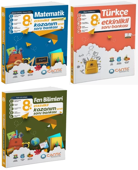 Çanta 2025 8. Sınıf Lgs Matematik + Türkçe + Fen Etkinlikli Kazanım Soru Seti 3 Kitap