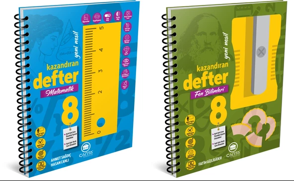 Çanta 2025 8. Sınıf Lgs Matematik + Fen Bilimleri Kazandıran Defter Seti 2 Kitap