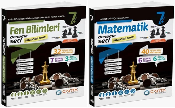 Çanta 2025 7. Sınıf Matematik + Fen Bilimleri Kazanım Sıralı Deneme Seti 2 Kitap ürün görseli