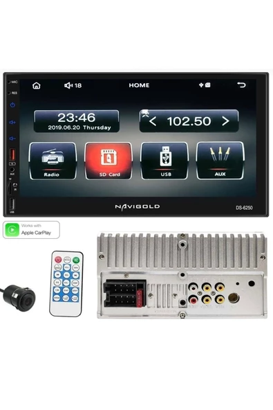 Navigold Ds-6250 Uyumlu Car Play Özellikli Teyp Multimedya Ful Hd 7'' Inch Bluetooth- Çift Usb 4x55w +kamera - 2