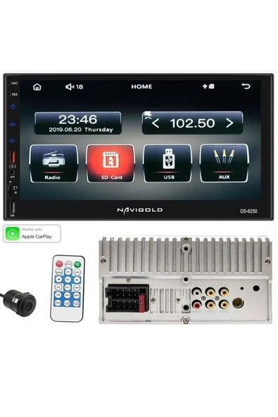 Navigold Ds-6250 Uyumlu Car Play Özellikli Teyp Multimedya Ful Hd 7'' Inch Bluetooth- Çift Usb 4x55w +kamera - Resim 2