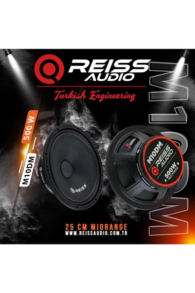 Reiss RS-M10DM 25Cm 2024 Özel Seri Çifti 1000W-400W Rms Oto Midrange Hoparlör Çift Fiyatıdır