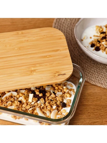 Emsan Naturel 1050ml Borosilikat Saklama Kabı - 3