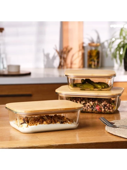 Emsan Naturel 1050ml Borosilikat Saklama Kabı - 4