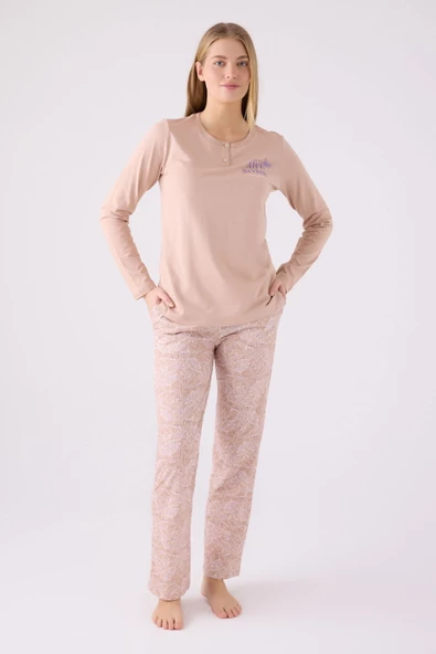 Pierre Cardin 8879 Kadın Uzun Kol Pijama Takım