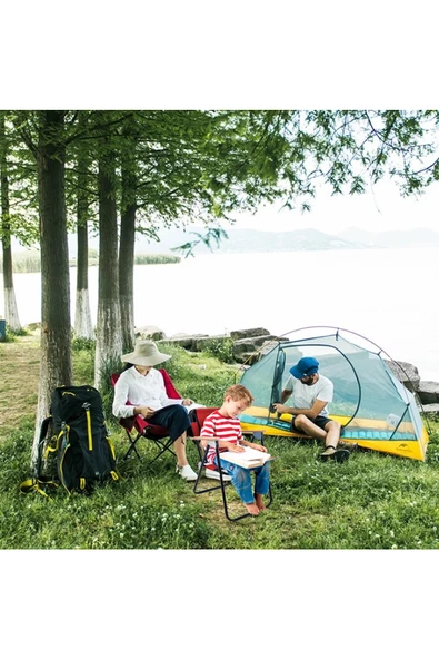 EXENT Baby Dinazor LÜX Çocuk Piknik Sandalyesi-Mini Kamp Sandalyesi-KIRMIZI - Resim 2