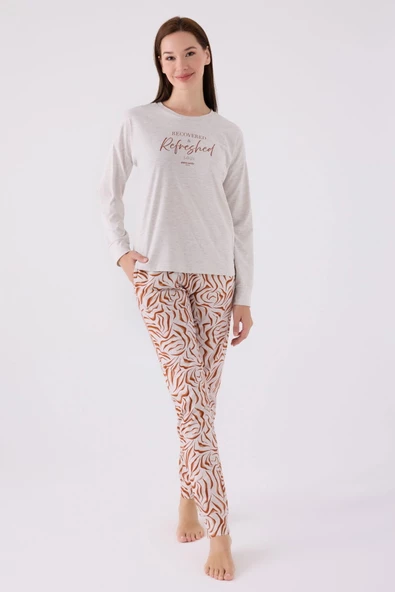 Pierre Cardin 8860 Kadın Uzun Kol Pijama Takım