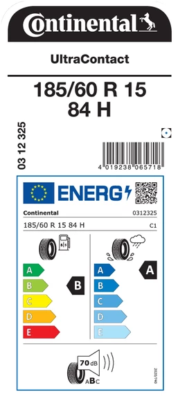 CONTİNENTAL 185/60R15 84H ULTRACONTACT YAZ LASTİĞİ ÜRETİM YILI:2024 - 2
