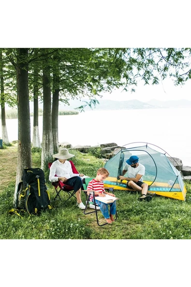 EXENT Gözlüklü Maskot Ayı LÜX Çocuk Piknik Sandalyesi-Mini Kamp Sandalyesi-YEŞİL - 2