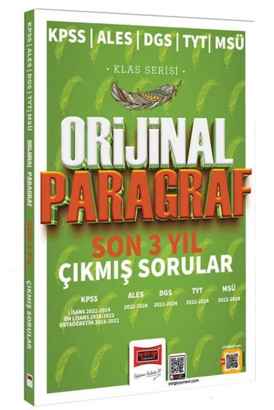 YARGI 2025 KPSS ALES DGS TYT MSÜ ORİJİNAL PARAGRAF SON 3 YIL ÇIKMIŞ SORULAR