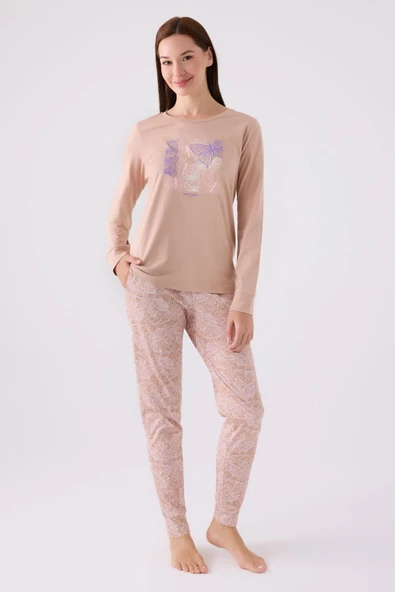 Pierre Cardin 8878 Kadın Uzun Kol Pijama Takım