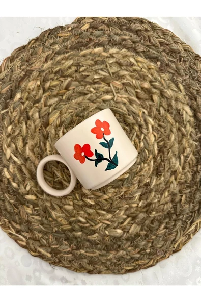 - Özel Çiçek Desen Kupa - Resim 3