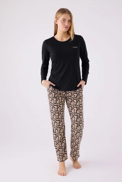 Pierre Cardin 8891 Kadın Uzun Kol Pijama Takım