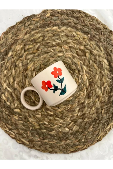 - Özel Çiçek Desen Kupa - Resim 5