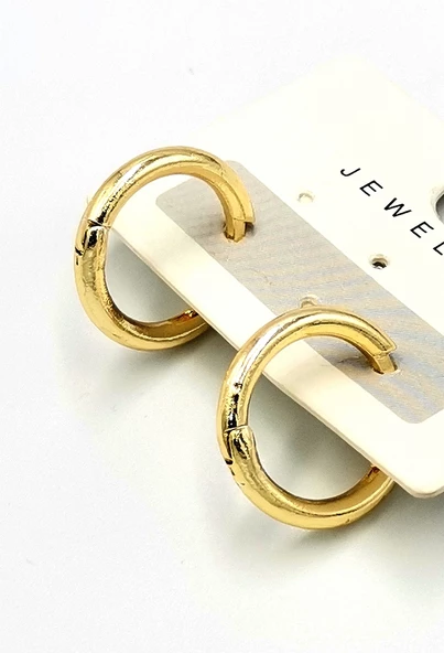 Altın Sarısı Halka Kararmaz Lüks Küpe ürün görseli 1