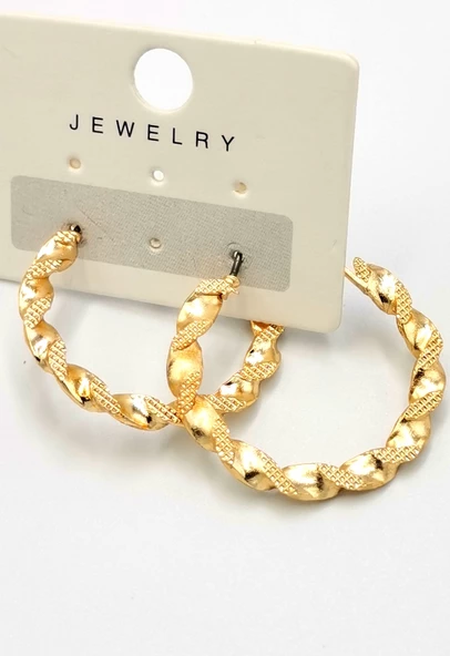 Altın Sarısı Halka Kararmaz Lüks Küpe ürün görseli 1