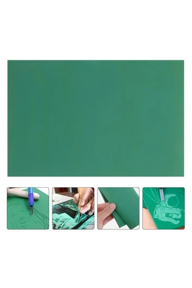 Mühürcüm Gravür Oyma Sanatı İçin Kauçuk Yumuşak Yeşil Levha Baskı Ofset - 4