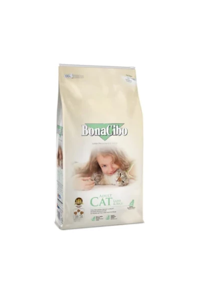 Bonacibo Adult Cat Lamb & Rice Kuzu Etli Ve Pirinçli Yetişkin Kedi Maması 2 Kg.