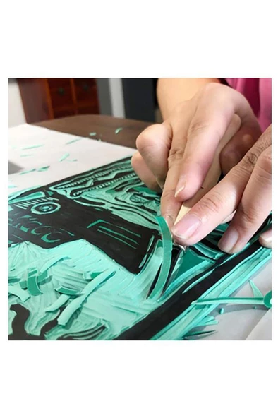 Mühürcüm Gravür Oyma Sanatı İçin Kauçuk Yumuşak Yeşil Levha Baskı Ofset - 12
