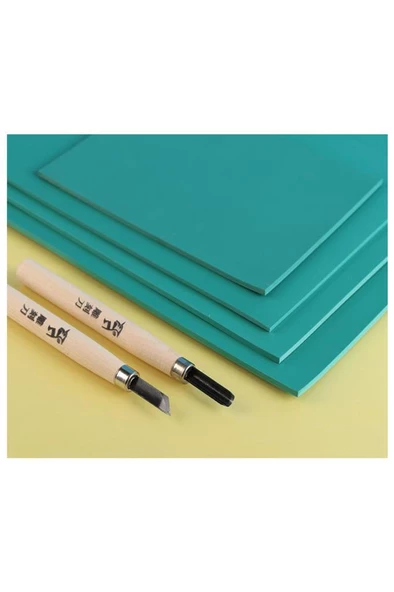 Mühürcüm Gravür Oyma Sanatı İçin Kauçuk Yumuşak Yeşil Levha Baskı Ofset - 7