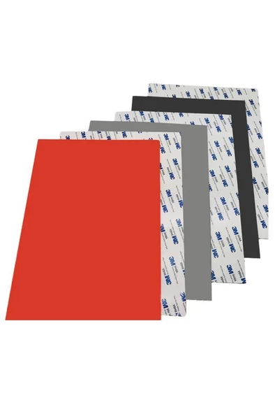 Mühürcüm Kırmızı Renk Lateks Kauçuk Kokusuz Kuru Kaşe Mühür Mürekkep Pedi A4 Ebat 2,3mm - 5