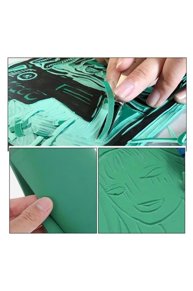 Mühürcüm Gravür Oyma Sanatı İçin Kauçuk Yumuşak Yeşil Levha Baskı Ofset - 10