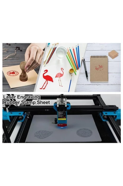 Mühürcüm Koyu Gri Renk Lateks Kauçuk Kokusuz Kuru Kaşe Mühür Mürekkep Pedi A4 Ebat 2,3mm - 4